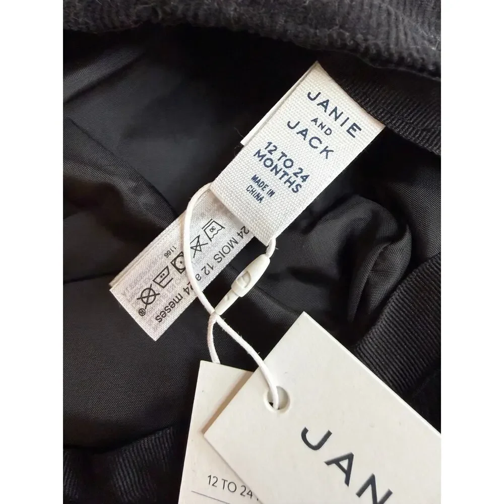 Janie and Jack Flat Cap Black 12-24 mos